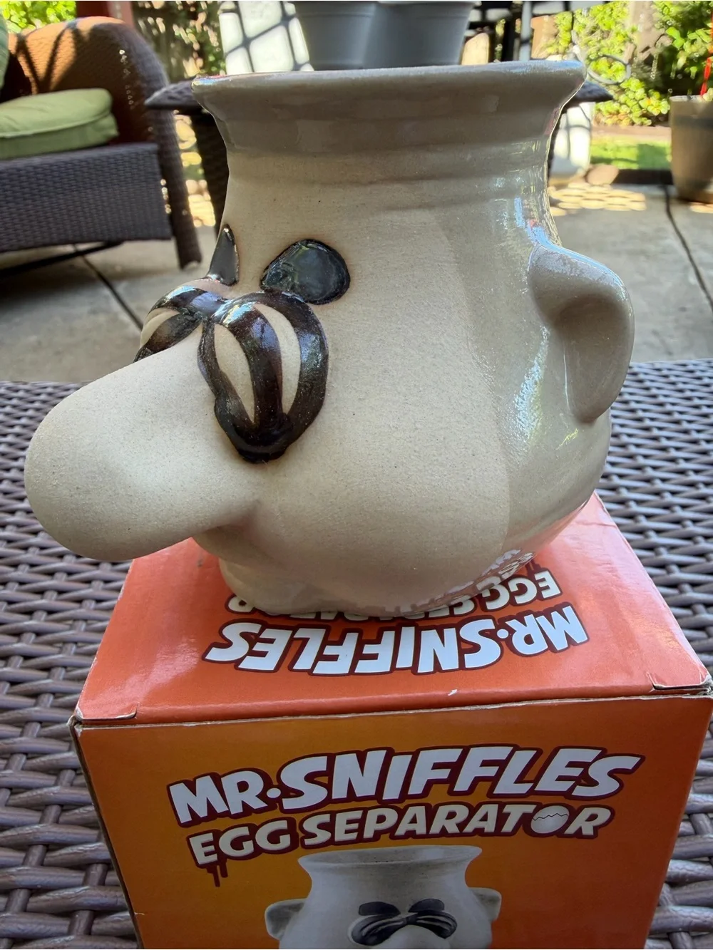 Mr. Sniffles Egg Separator - White Ceramic